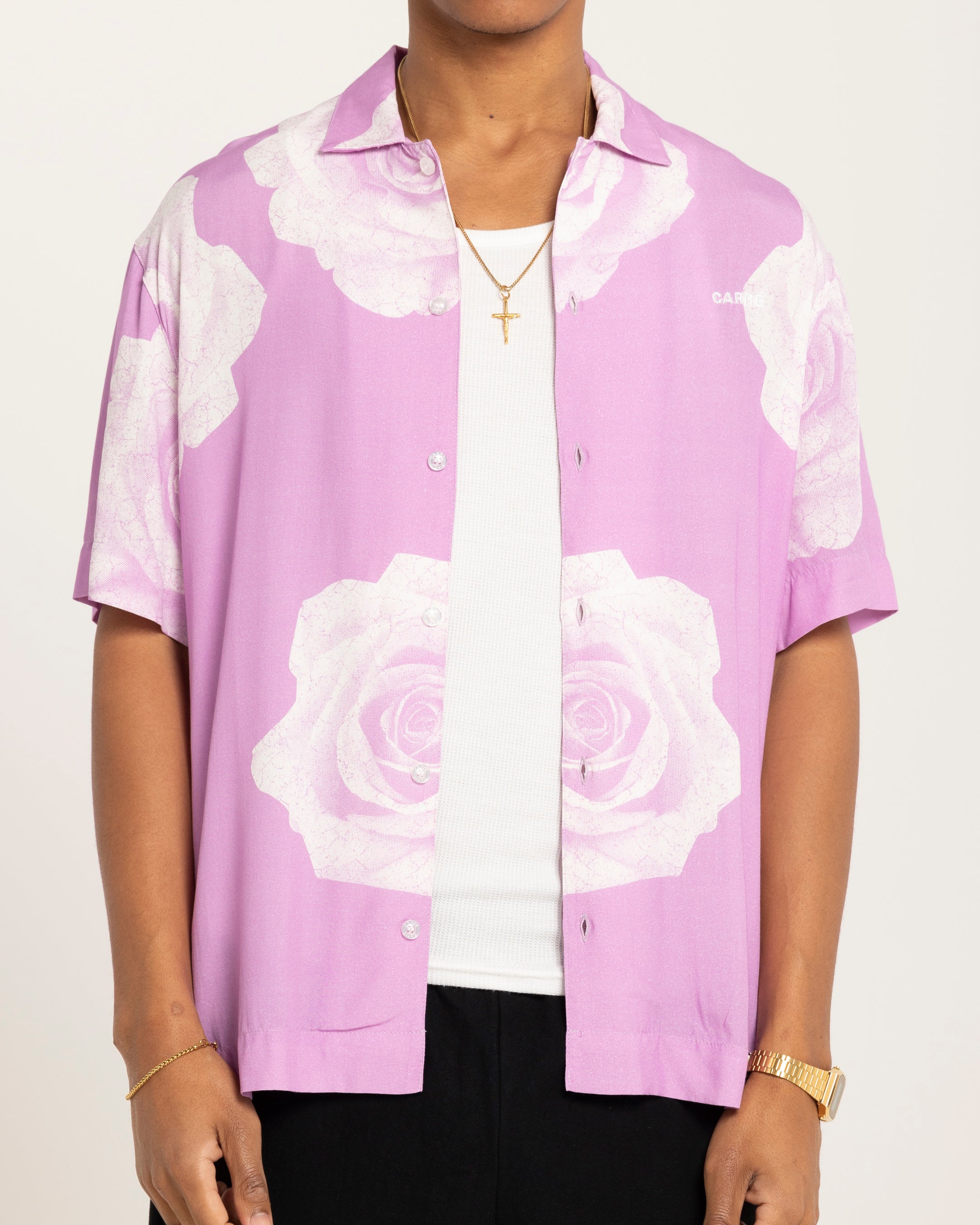 Carré Rose Bunch Button Up Shirt Pastel Purple、mySite、zt4zffjzw