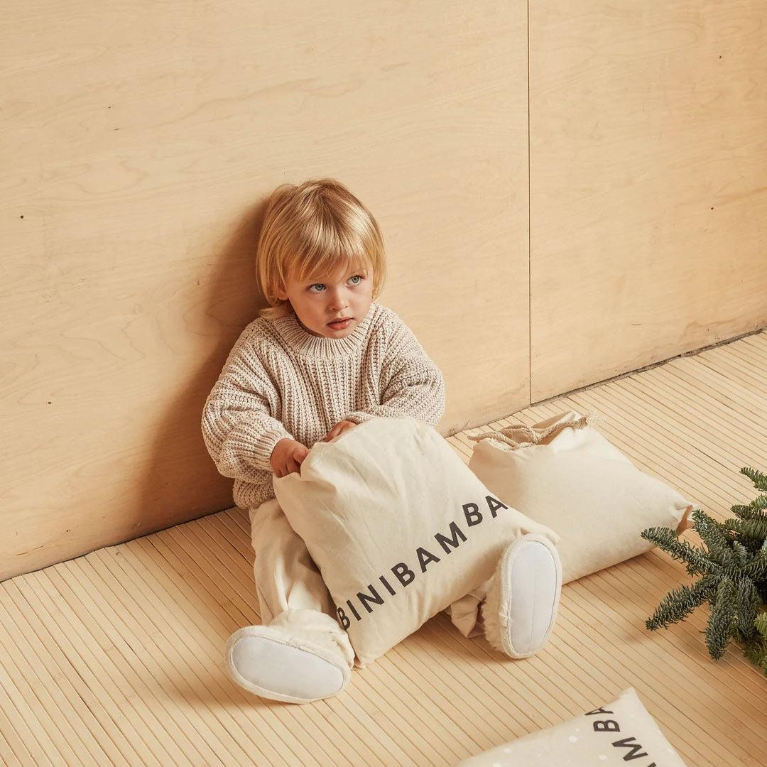  BINIBAMBA Merino Sheepskin Baby Booties - Milk、mySite、merchandisen