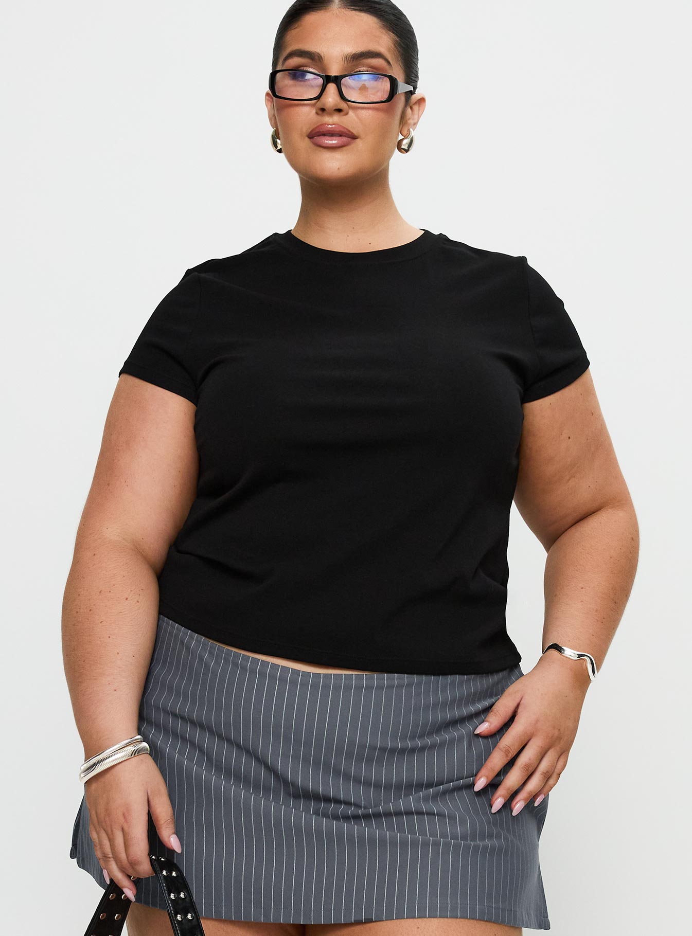 Prestige Longline Baby Tee Black Curve、mySite、solidvoid