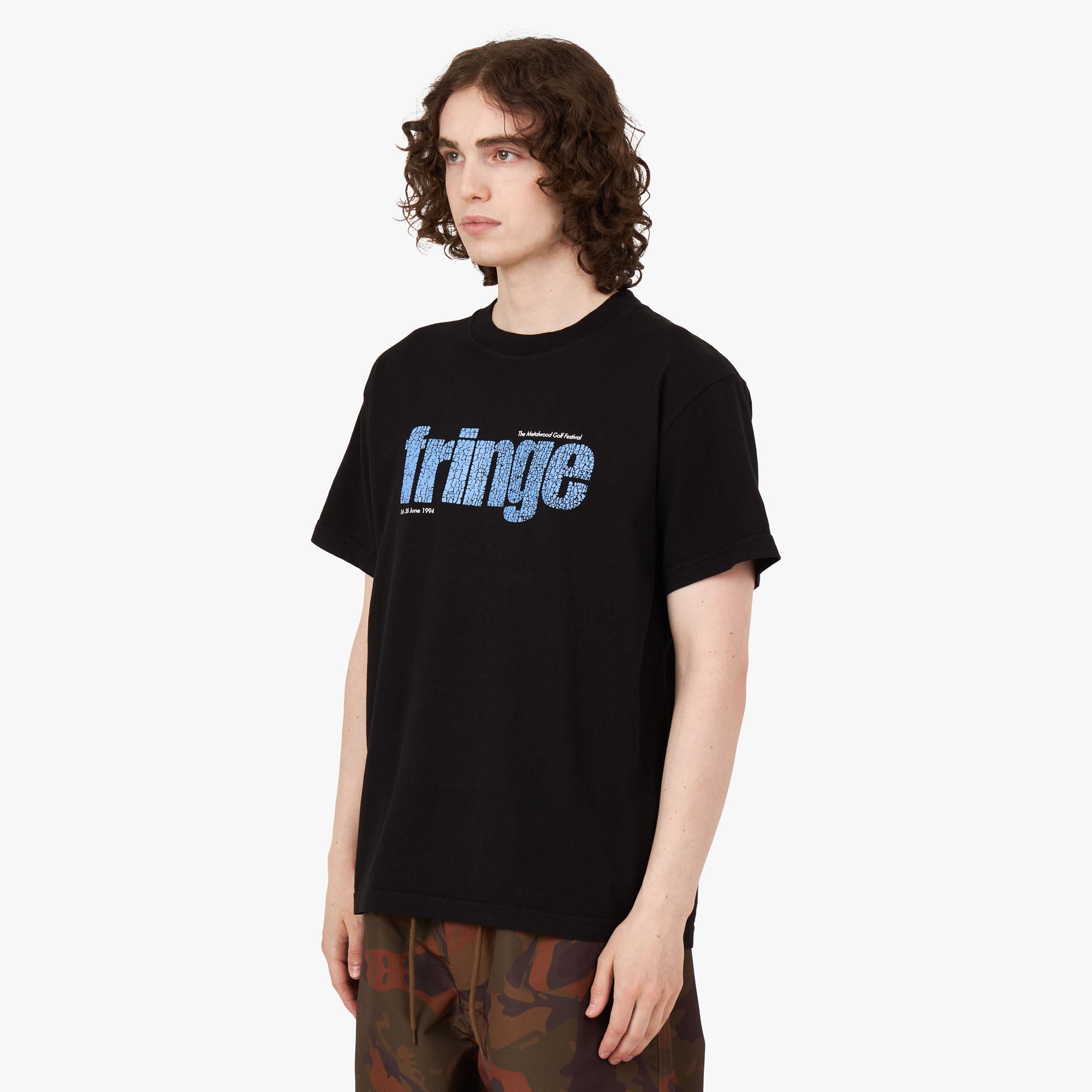  Metalwood Fringe T-shirt / Black、mySite、merchandisen