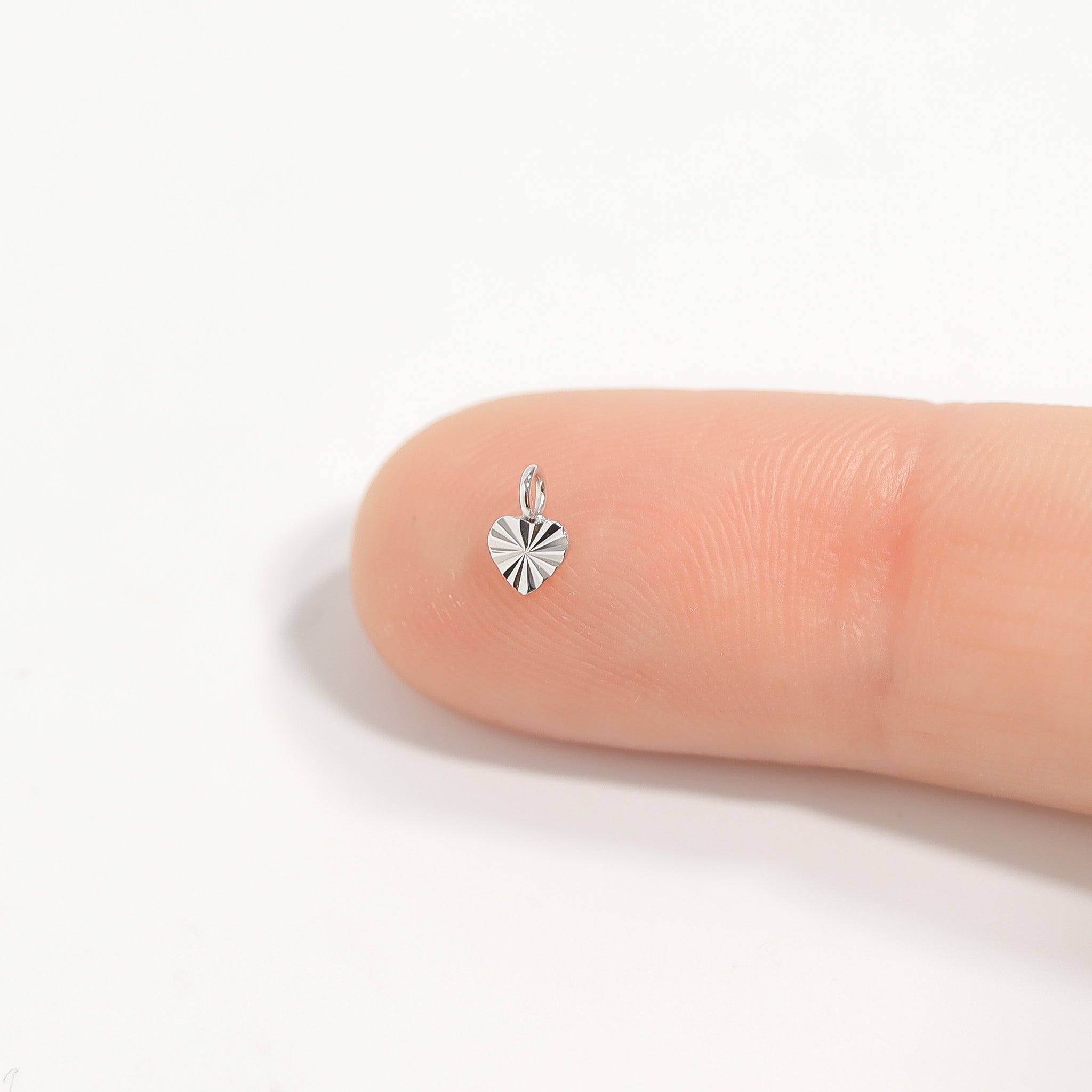 .925 Sterling Silver Sunburst Heart Charm for Permanent Jewelry / PMJ1028、mySite、dreamappss