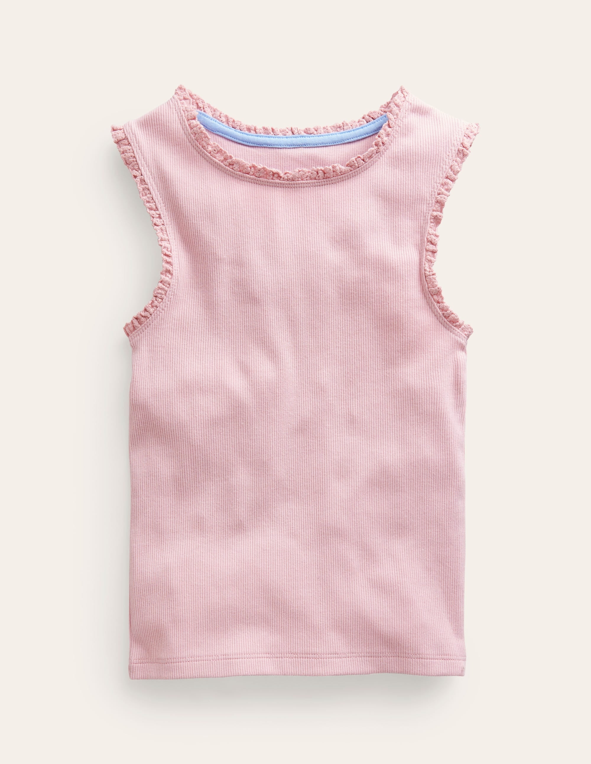  Ribbed Lace Trim Vest-French Pink、mySite、ashleygrahame