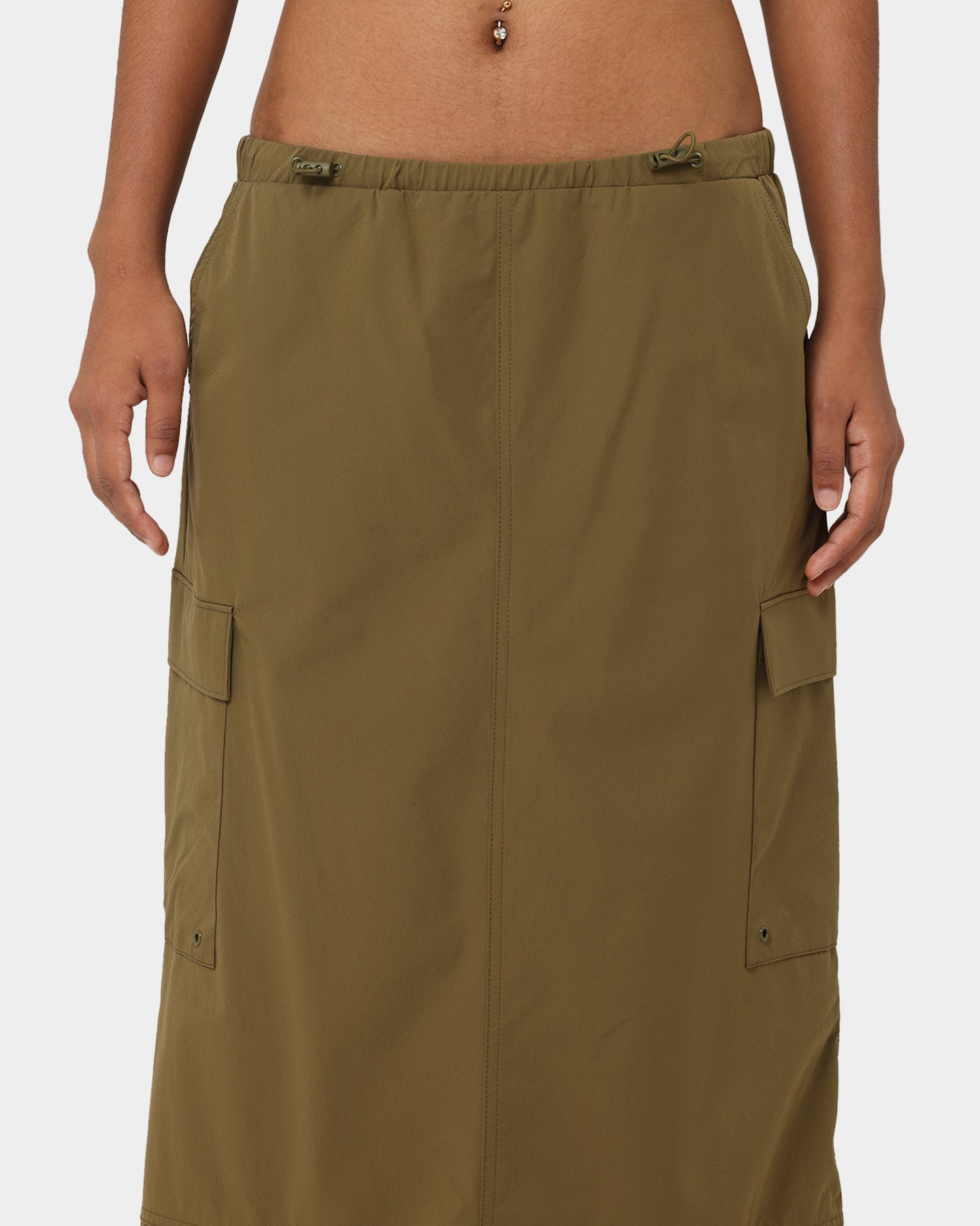 MNML Women's Parachute Maxi Skirt Khaki、mySite、zt4zffjzw