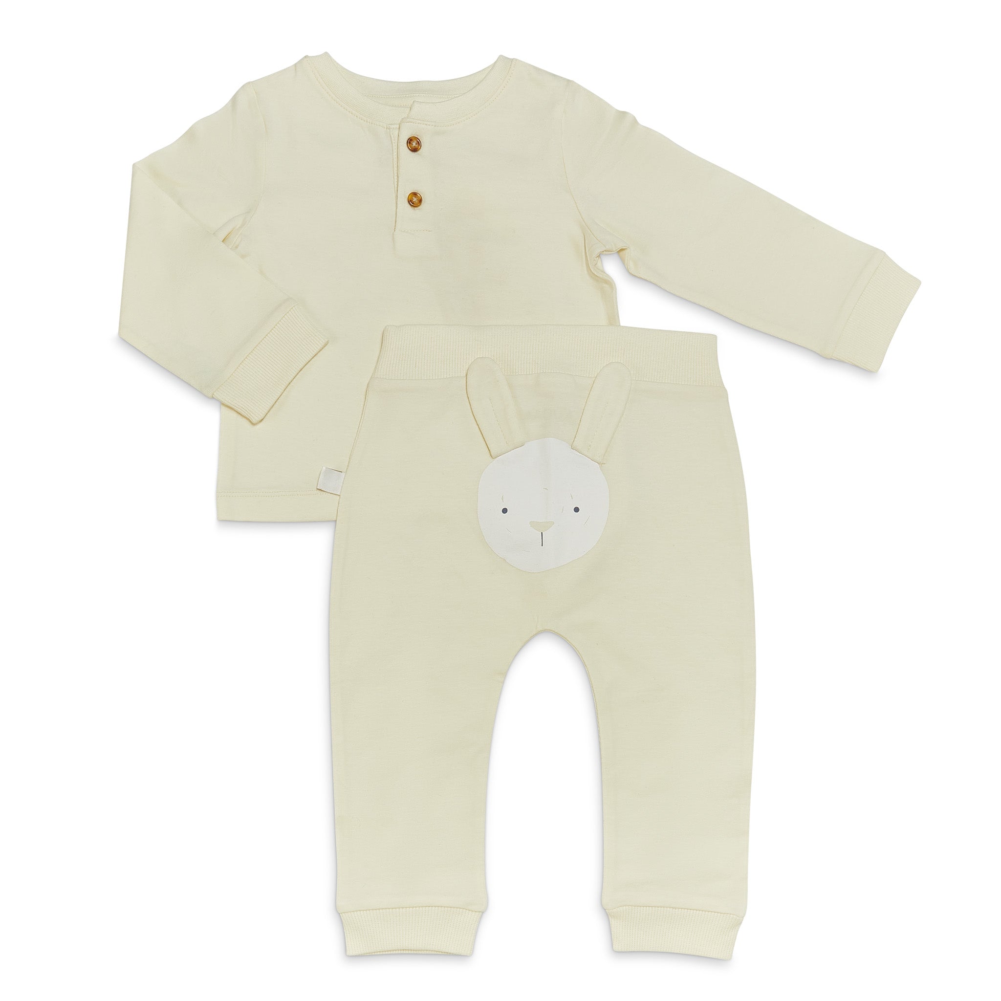 RETIRED - Organic Long Sleeve Bunny Pant Set - Sugar Cookie、mySite、g9winljtr