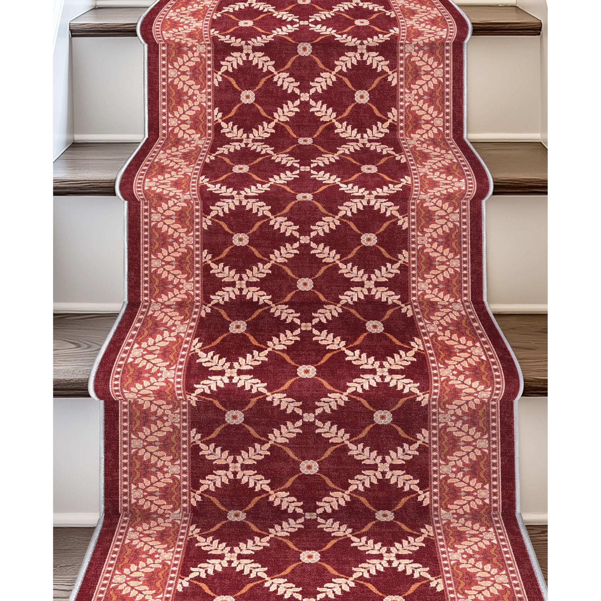 Custom Size Runner Regency Lattice Ruby Ember Choose Your Width x Choose Your Length Hallway Runner Rug、mySite、gigharbornorthrealestate