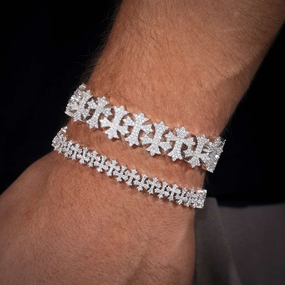 Moissanite Cross Link Bracelet 14K Gold (All Sizes)、mySite、hinf8tx79