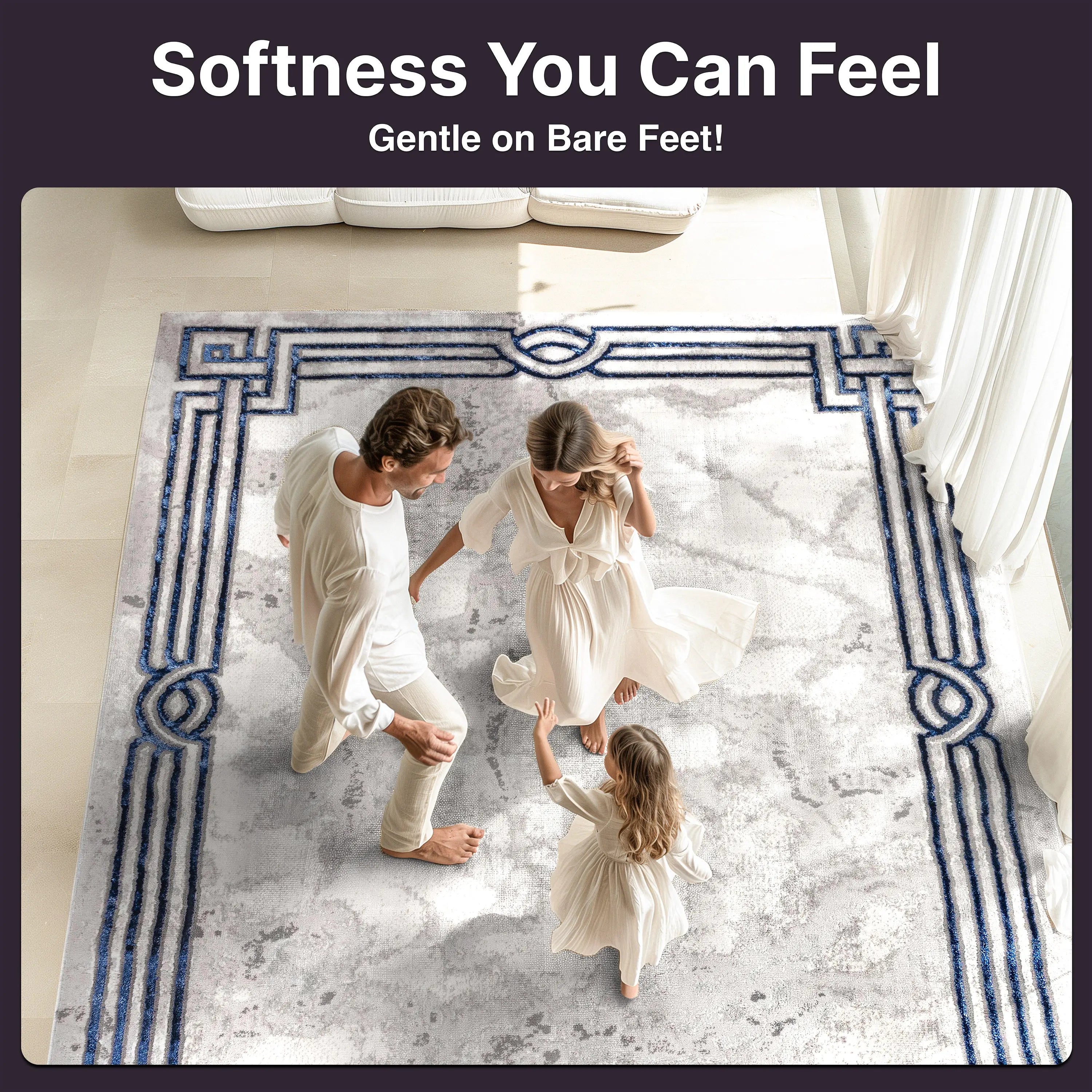 Huntington Retro Marble Border Glam Rug、mySite、gigharbornorthrealestate