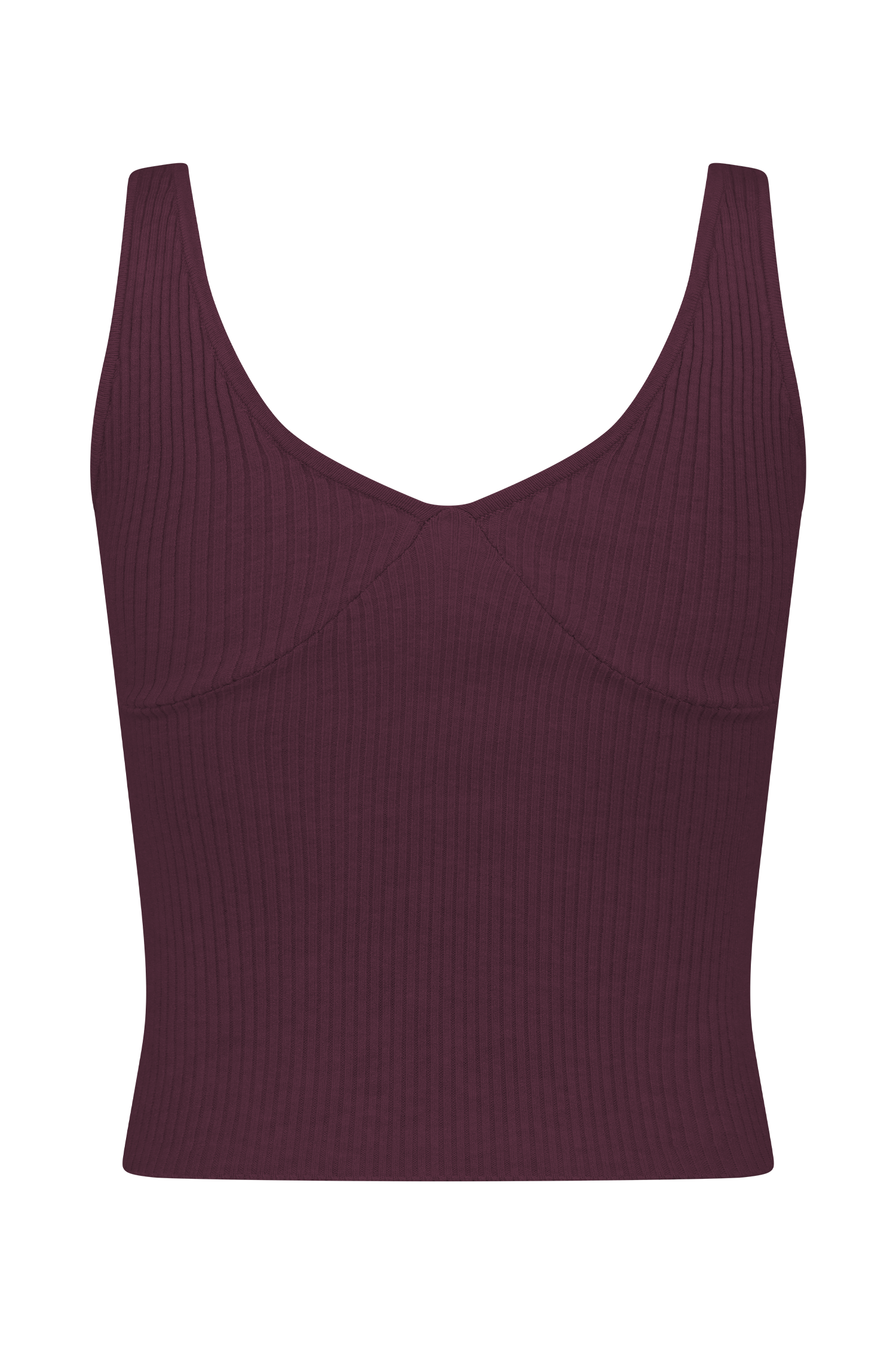 Natalya Ribbed Knit Cami Top - Merlot、mySite、solidvoid