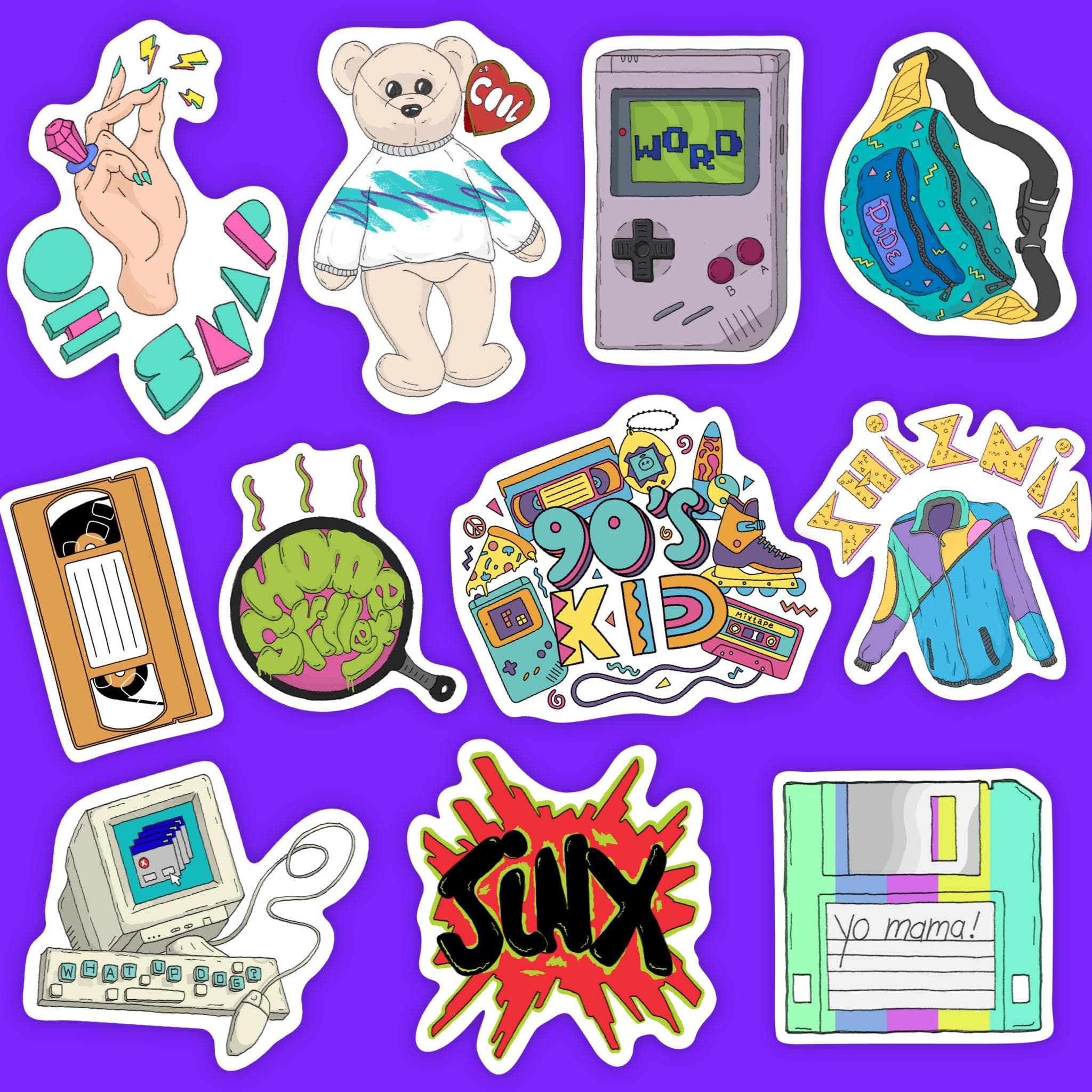  90s Sticker 11 Pack Prime、mySite、elrpsem3k