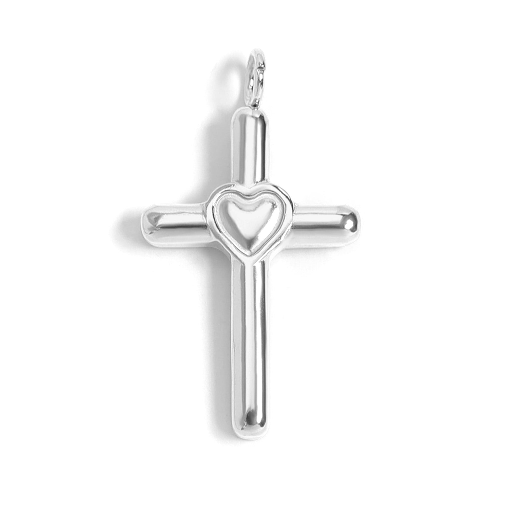 18K Gold PVD Stainless Steel Cross with Heart Charm / PDL0058、mySite、dreamappss