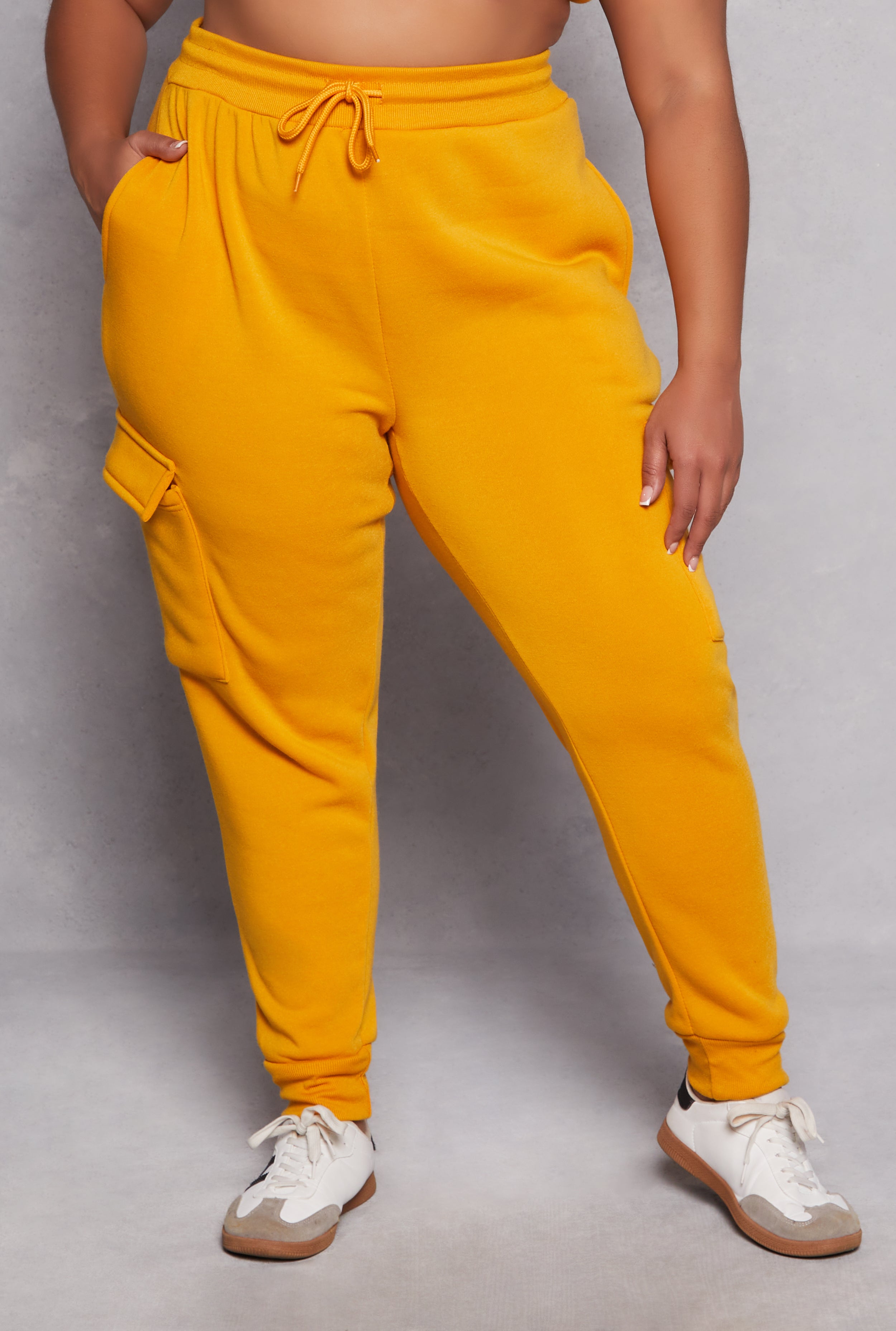 Plus Size Fleece Lined Cargo Joggers、mySite、camillekostekn