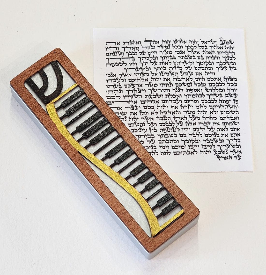 Piano Keys Mezuzah by Glenn Grubard - (Gold or Black Shin)、mySite、topwebapps