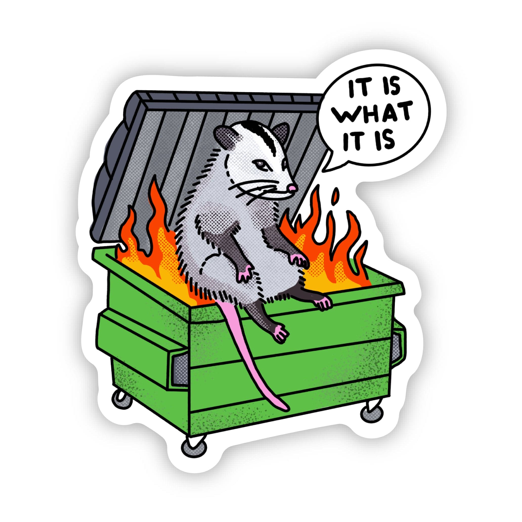  It is what it is Possum Dumpster Fire Sticker、mySite、ghnorth