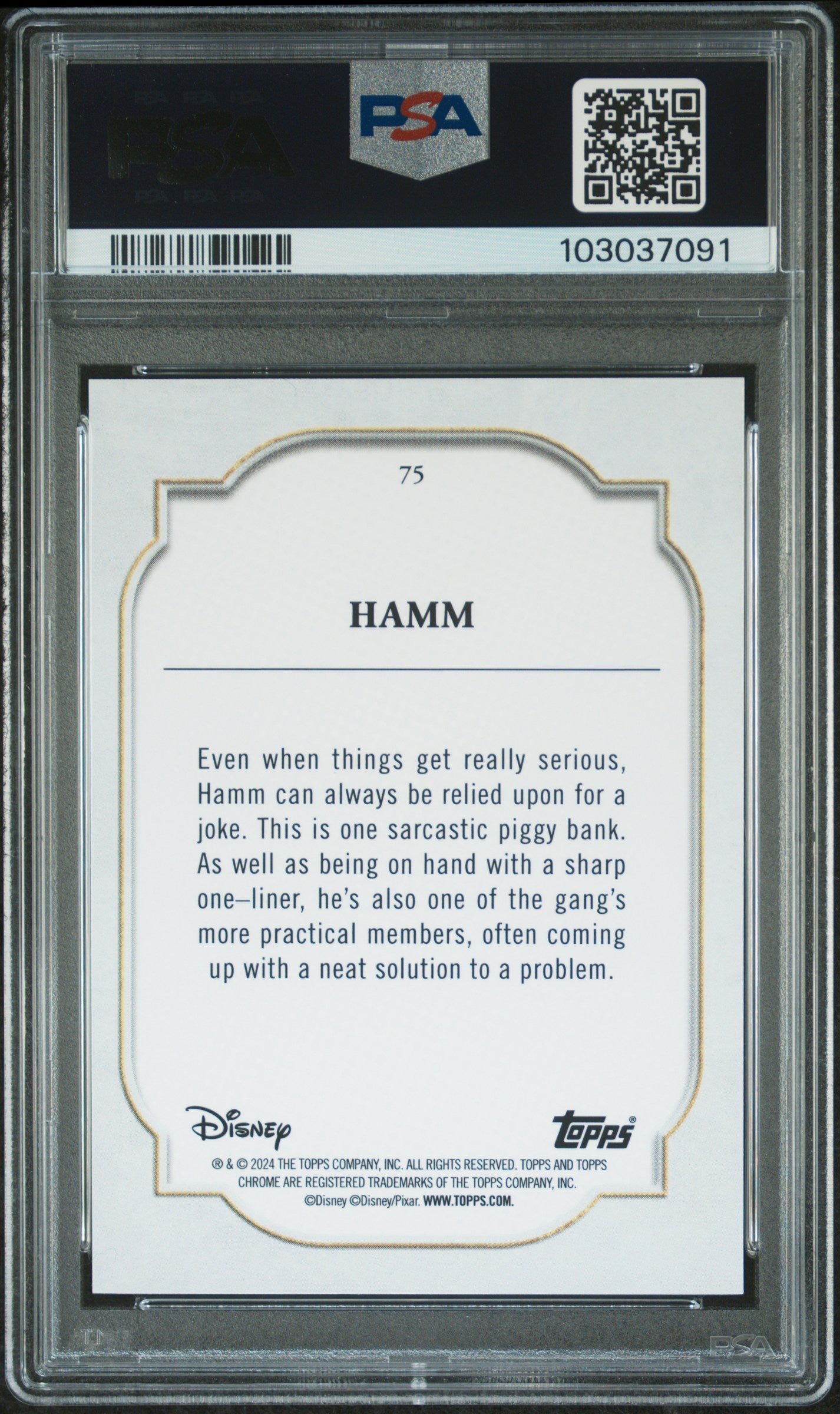 Hamm #75 PSA 9 Topps Chrome Disney Sapphire Edition 2024、mySite、waistdrama