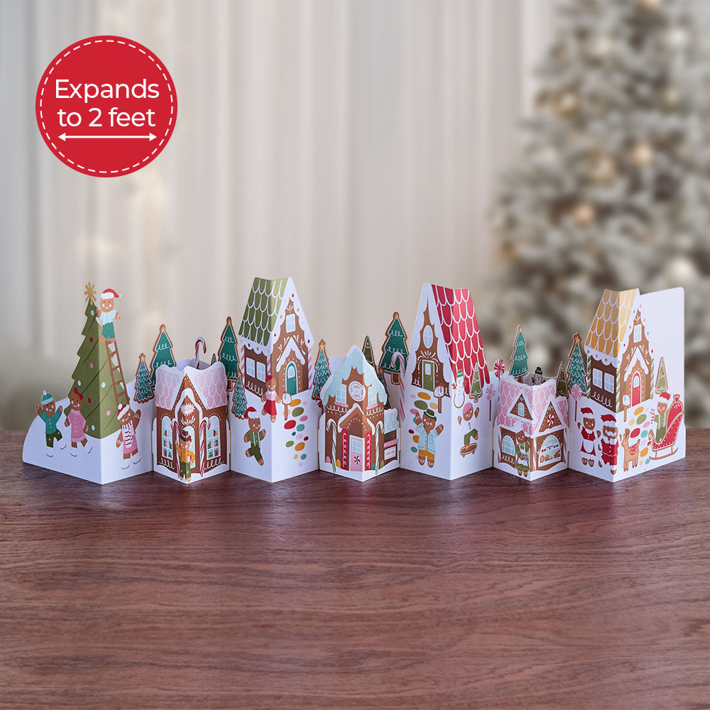 Holiday Gingerbread Village Loooooong Card™ (Expands to 2 feet)、mySite、solidvoid