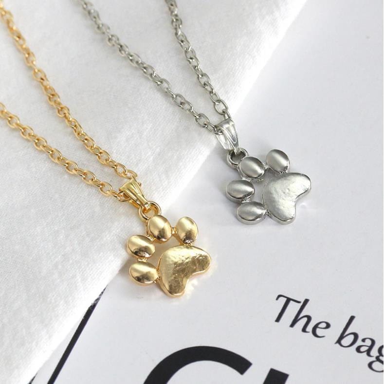 Pet Paw Necklaces Silver or Gold Tone, Affordable Fashion Jewelry、mySite、g9winljtr