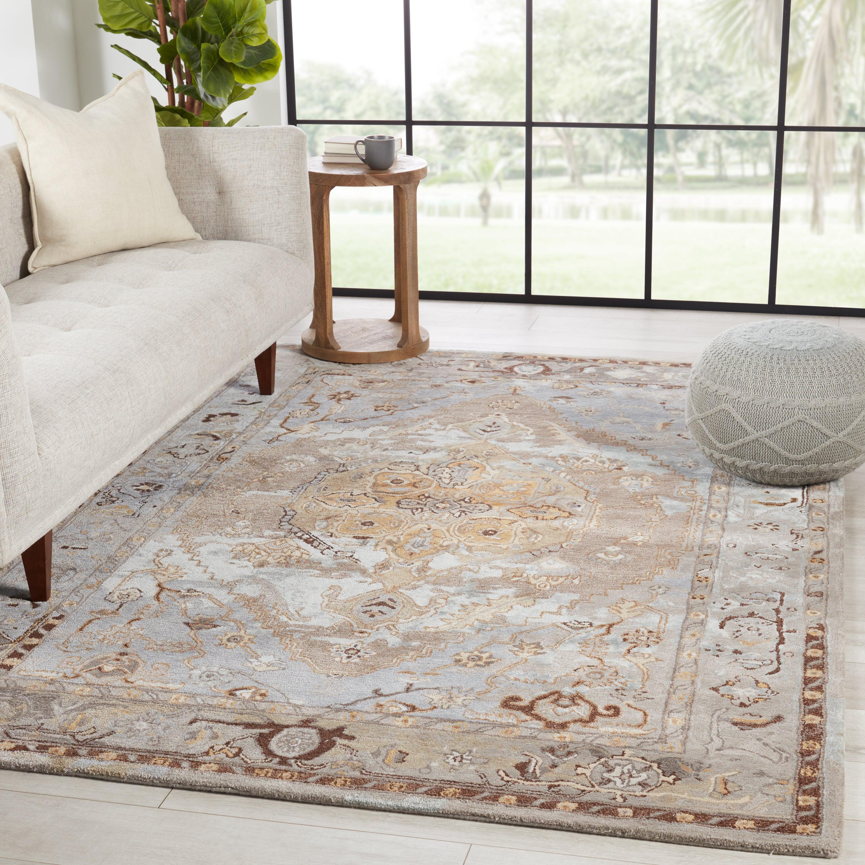 Raisa Handmade Medallion Gray Gold Area Rug、mySite、gigharbornorthrealestate