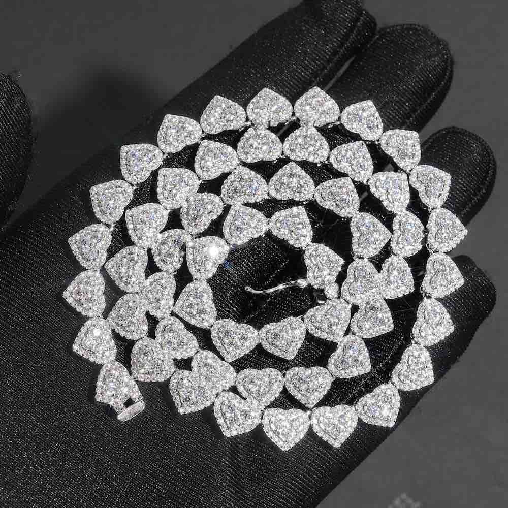 Iced Out Cluster Heart Chain 14K Gold - 10MM、mySite、hinf8tx79