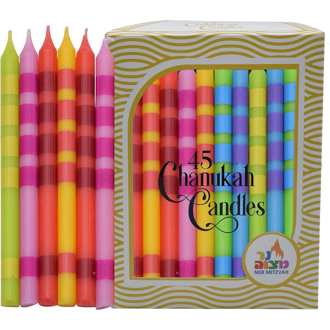 Multicolor Two-Tone Dripless Hanukkah Candles、mySite、topwebapps