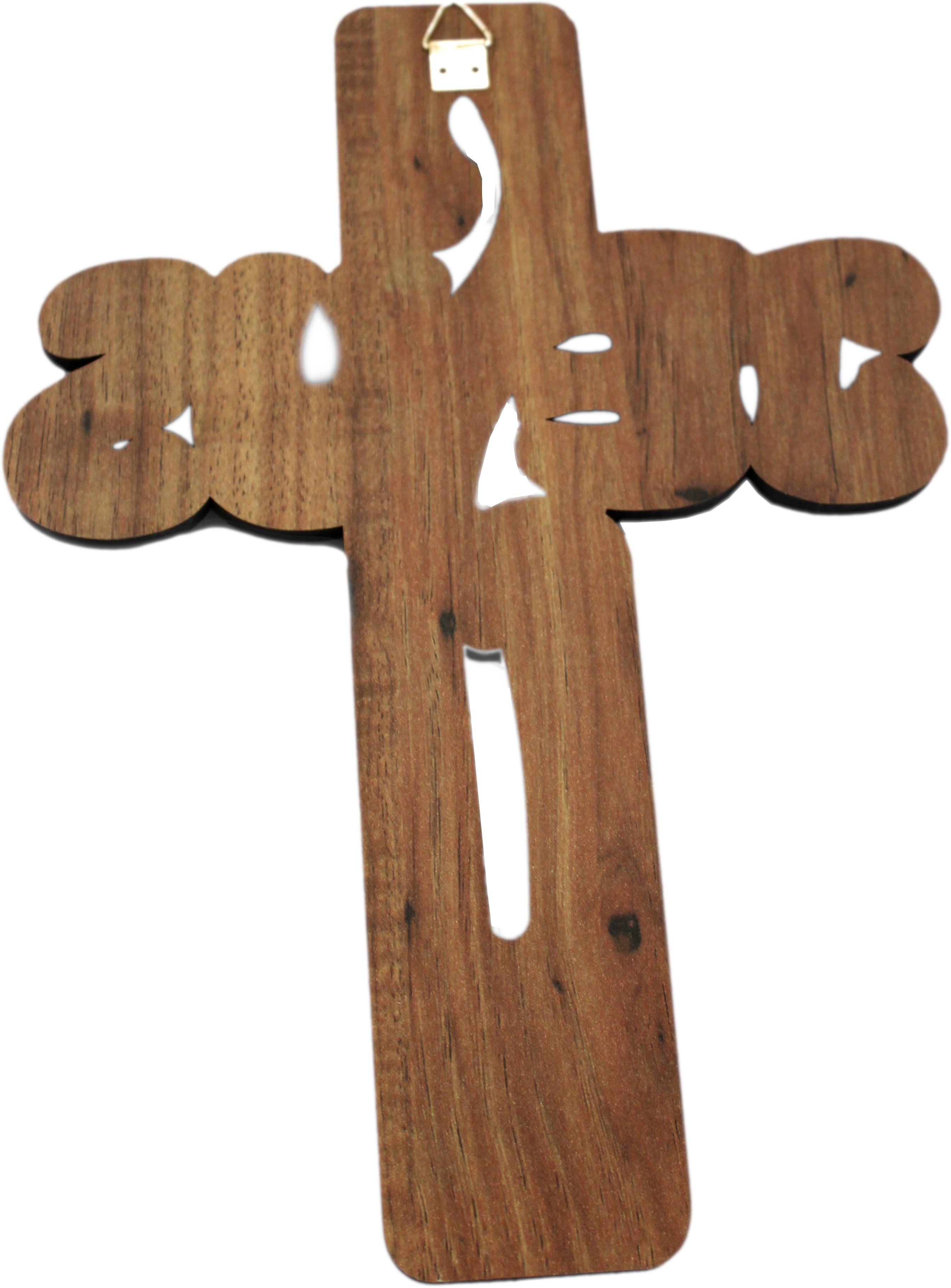 Holy Land Market JESUS name olive wood Cross carved by Laser with Incense sample- Hanging (25 cm or 10 inches) Large/Certificate、mySite、topwebapps
