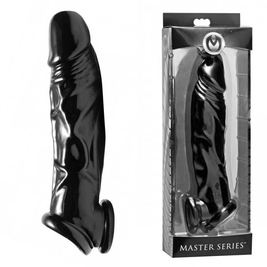 8 Inch Lifelike Black Penis Extension Sleeve Fuk Tool by Master Series、mySite、bottomscart