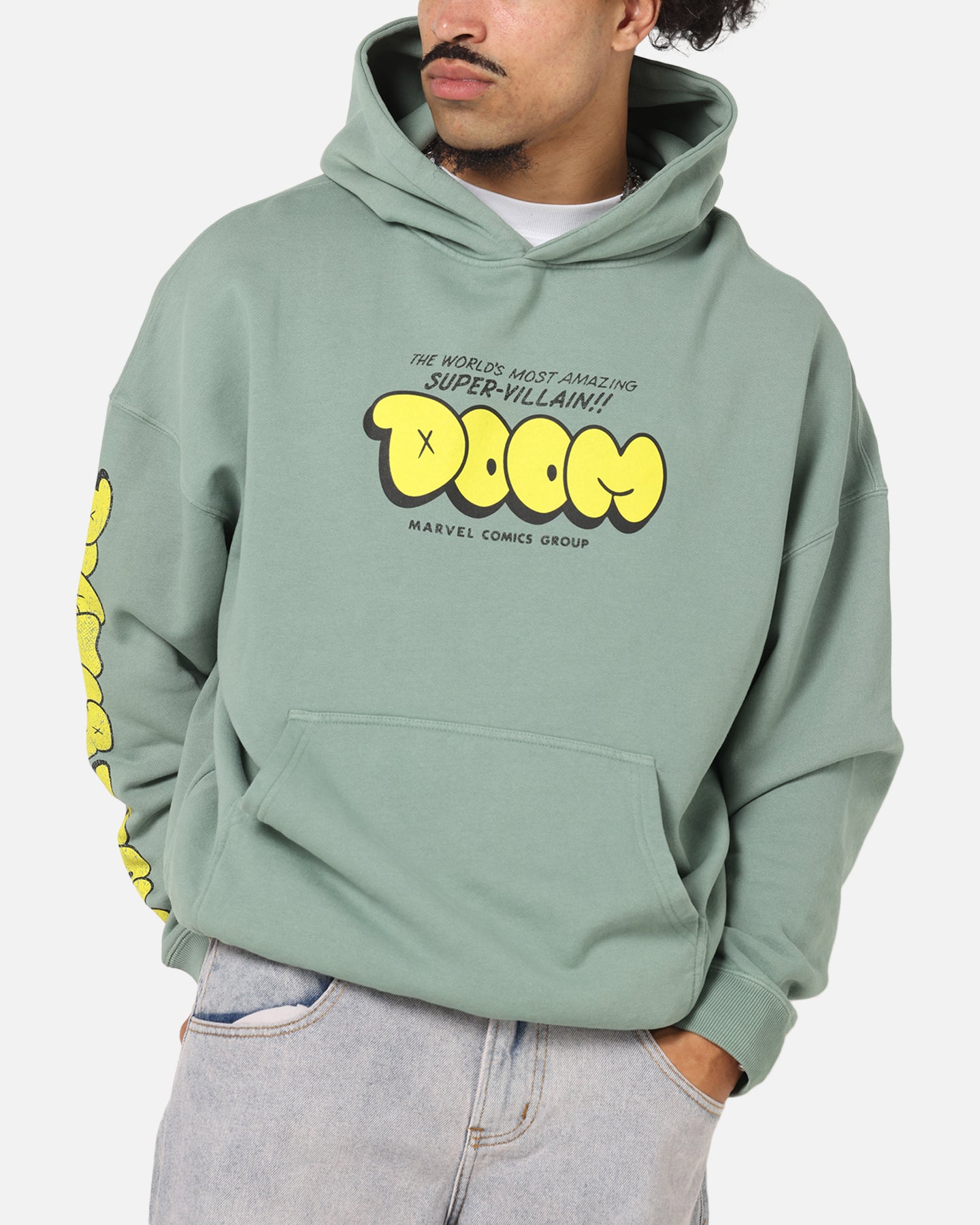 73 Studio Marvel Fantastic Four Doctor Doom Villian Hoodie Washed Green、mySite、zt4zffjzw