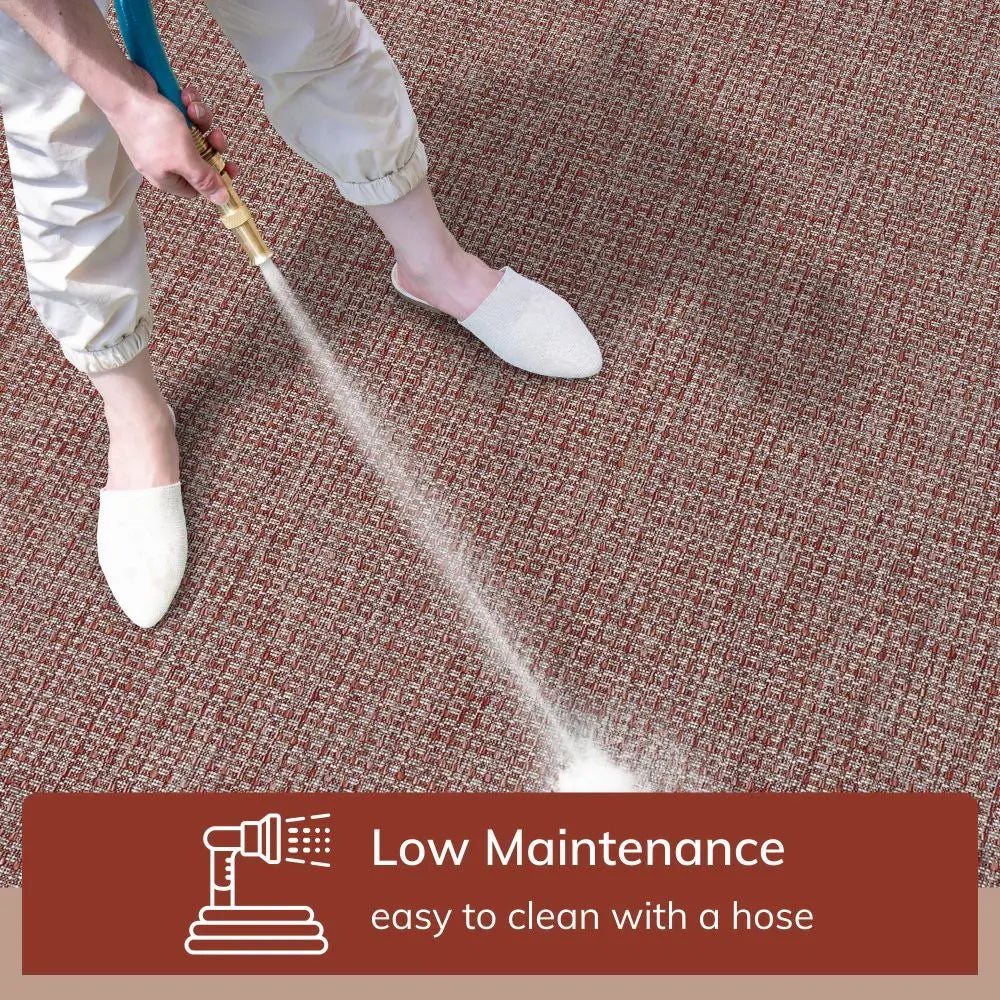 Odin Solid & Striped Border Indoor Outdoor Coral Flatweave Rug、mySite、gigharbornorthrealestate