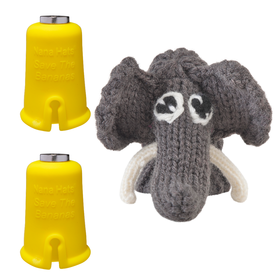 Elephant Nana Hat | Includes 2 Stretchy Silicone Caps with Magnets、mySite、hinf8tx79