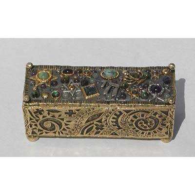 Michal Golan Abalone, African Turquoise, Aventurine, Iolite Decorative Box、mySite、topwebapps