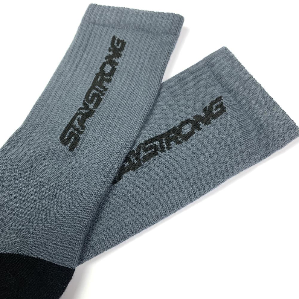  Stay Strong Word Socks - Grey、mySite、merchandisen