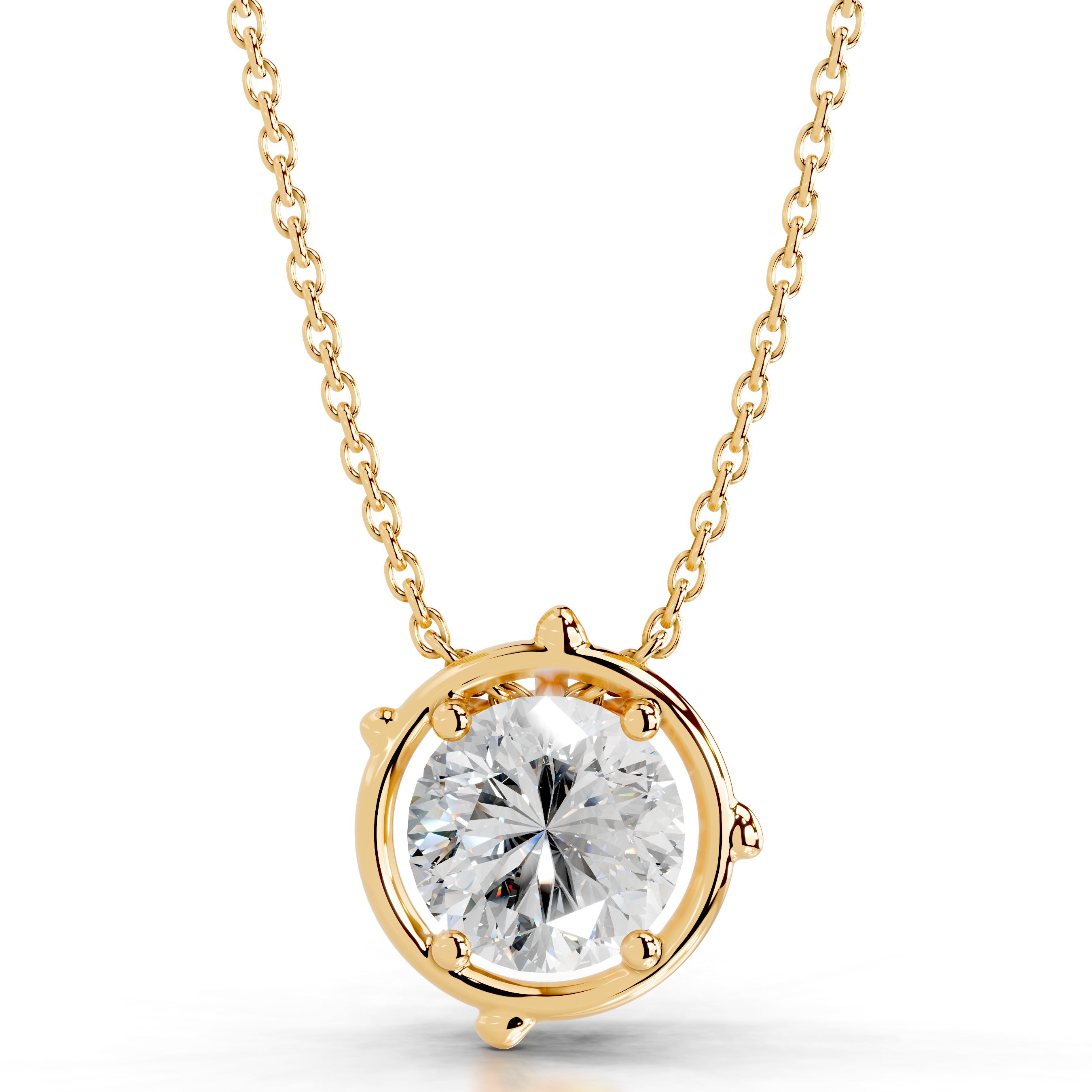 Rooted in Love Lab Round Grown Diamond Necklace - 18K Yellow Gold、mySite、hinf8tx79