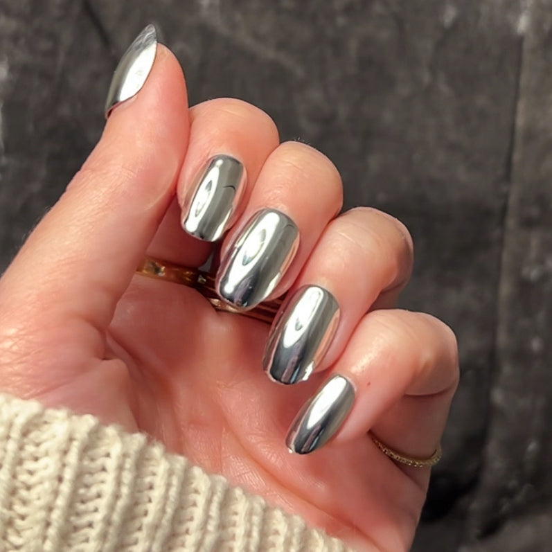 Mirror Chrome - Press-On | Short | Round、mySite、solidvoid