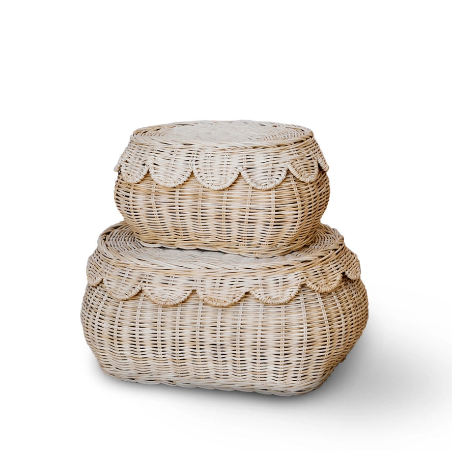  Flora Rattan Scallop Basket Set、mySite、elrpsem3k