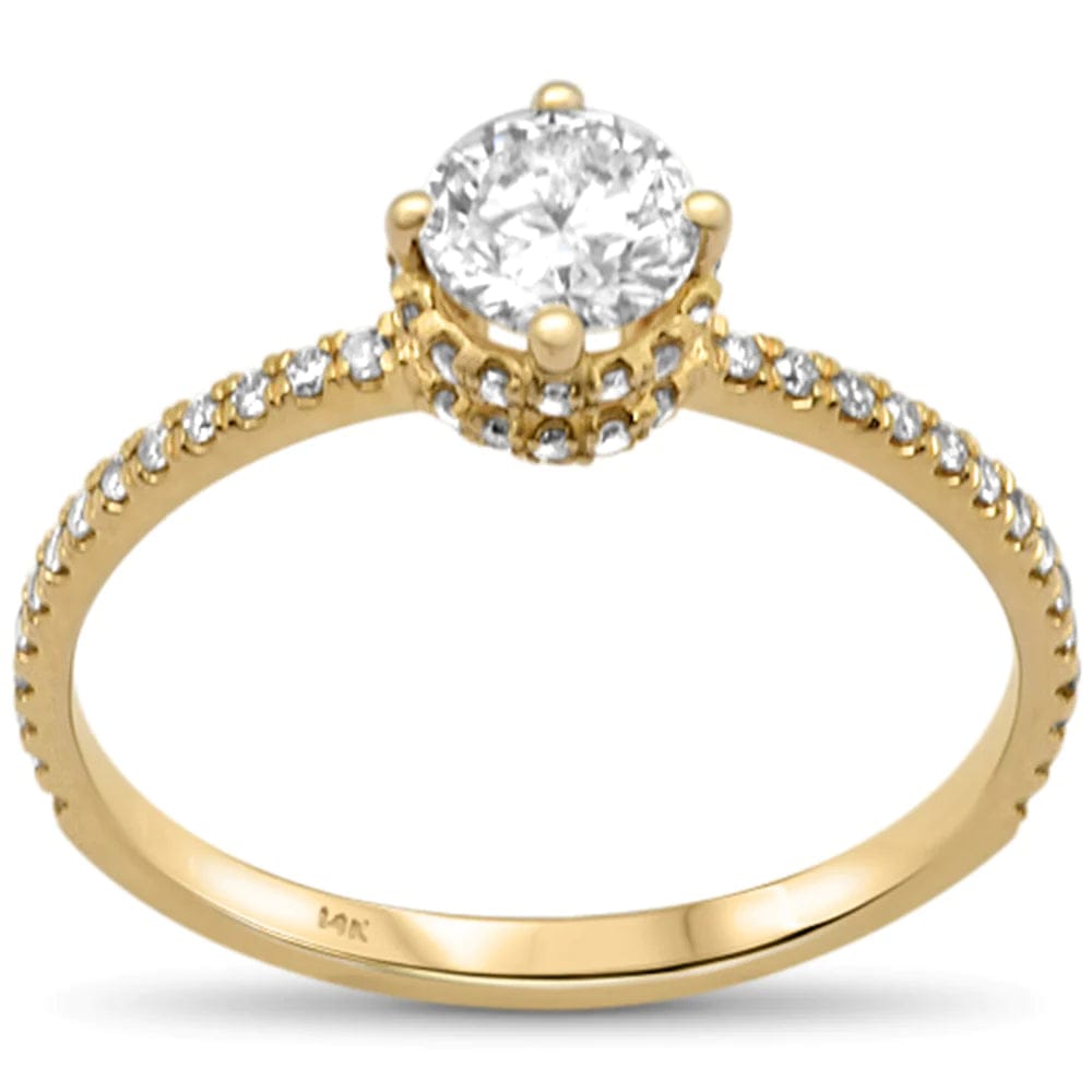 .74ct G SI 14K Yellow Gold Diamond Round Shape Center Stone Engagement Ring Size 6.5、mySite、g9winljtr