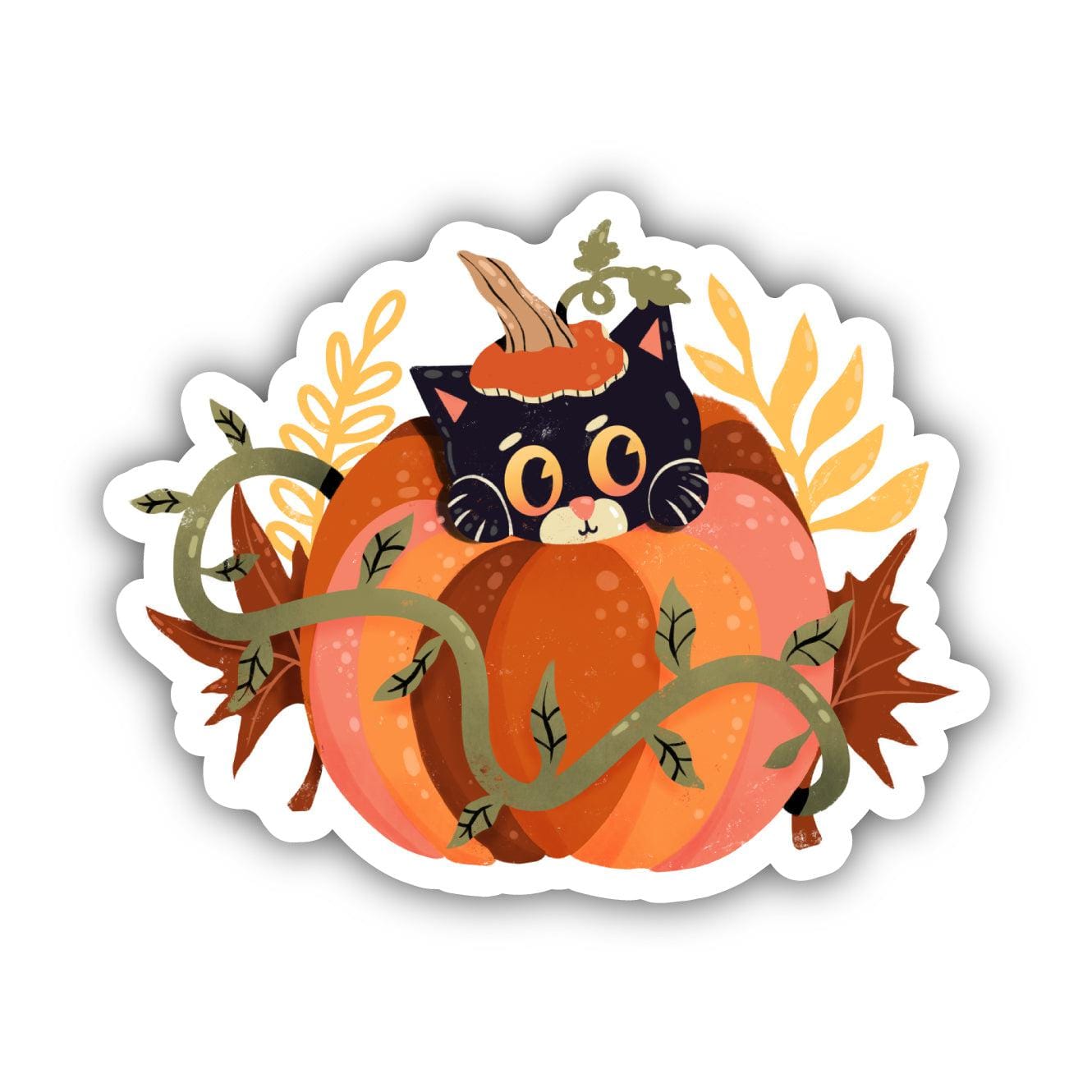  Black Cat In Pumpkin Sticker、mySite、ghnorth