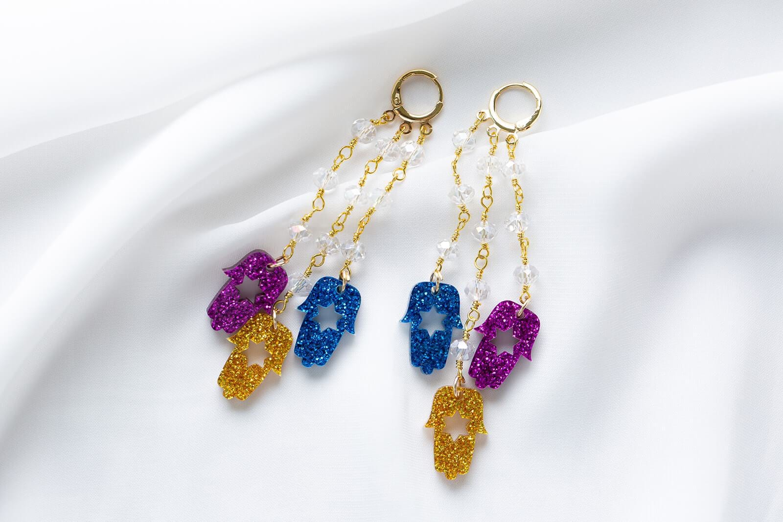Yardena Hamsa Dangle Trio Earrings、mySite、topwebapps