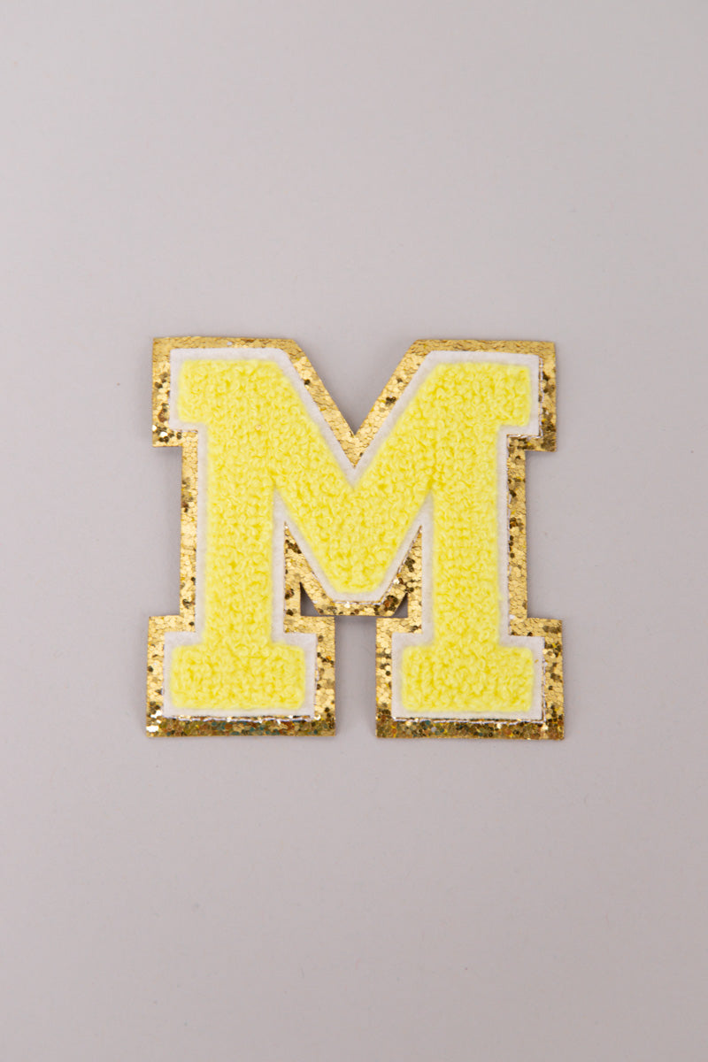 Chenille Adhesive Letter Patches- Yellow 5.5cm、mySite、hinf8tx79