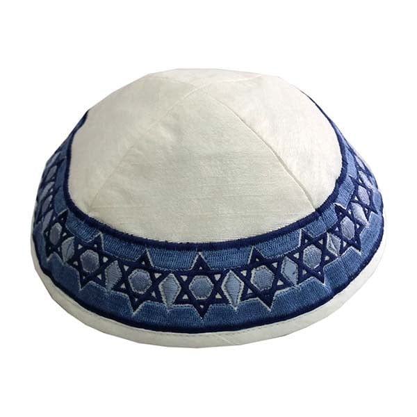 Embroidered Blue Magen David Kippah by Yair Emanuel、mySite、topwebapps