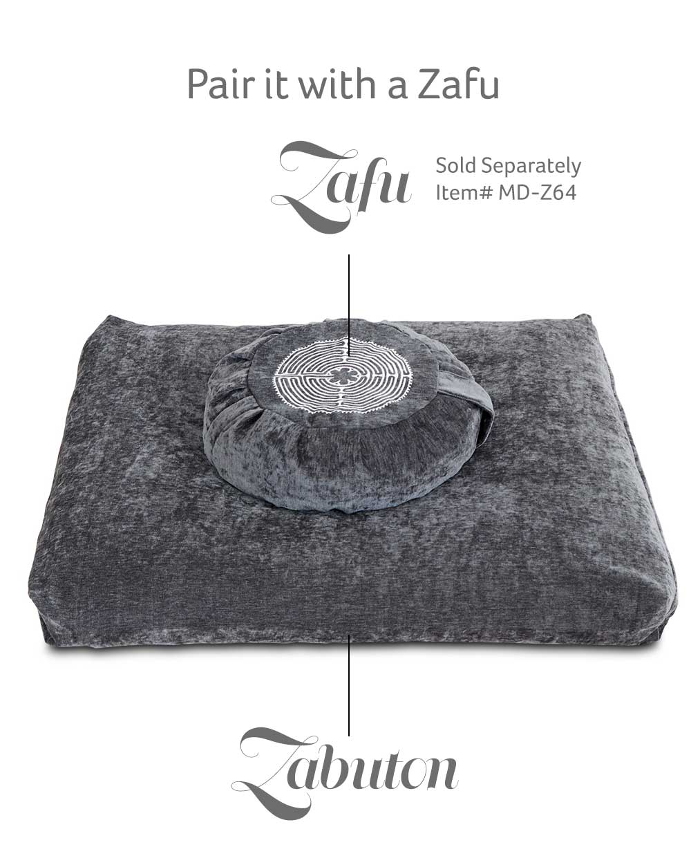 Grey Chenille Zabuton Meditation Cushion、mySite、topwebapps