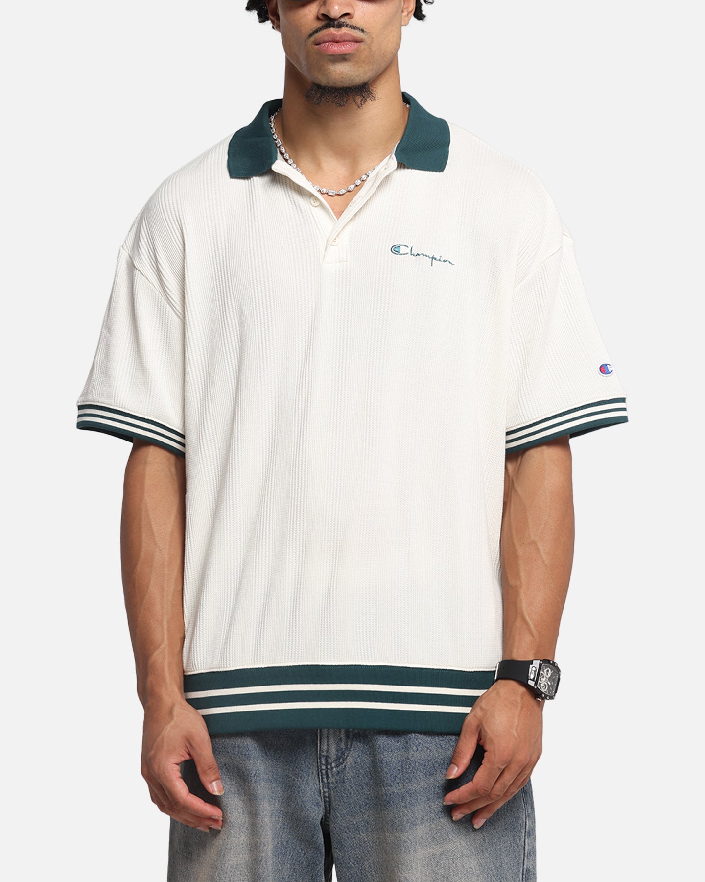 Champion Textured Polo Shirt Natural、mySite、zt4zffjzw