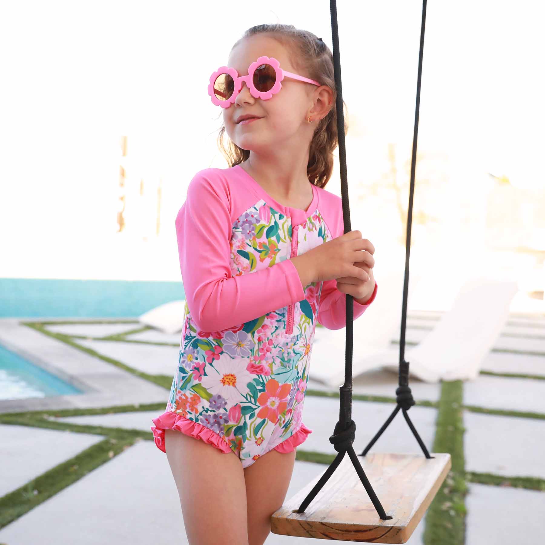  Long Sleeve Rash Guard with Front Zipper | Seaside Blooms、mySite、layawaytickets