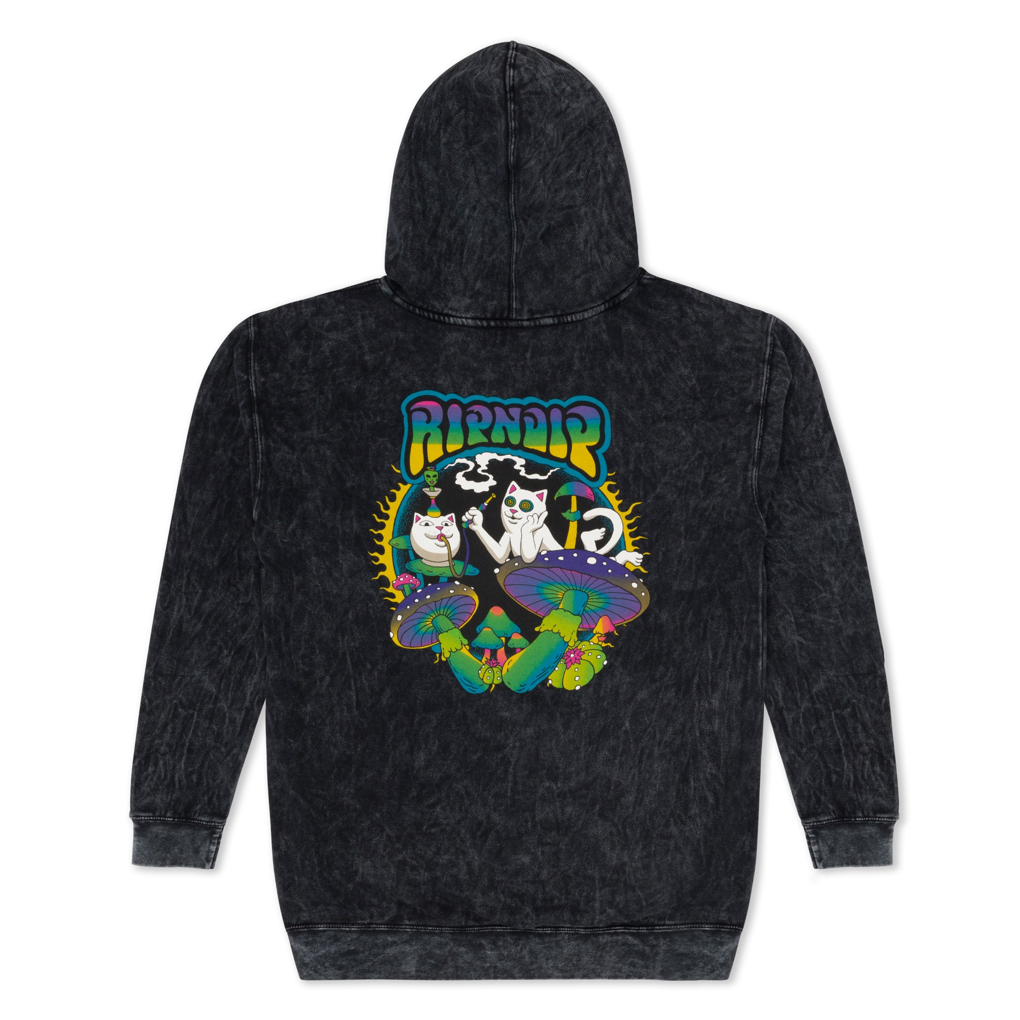  Psychedelic Garden Hoodie (Black Mineral Wash)、mySite、merchandisen