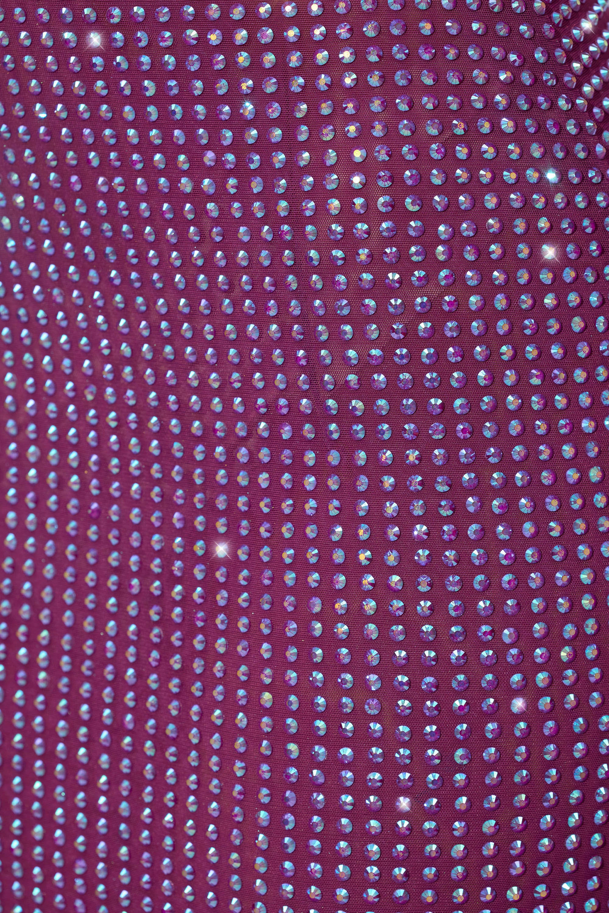 Embellished Low Back Neck Strap Mini Dress in Plum、mySite、solidvoid