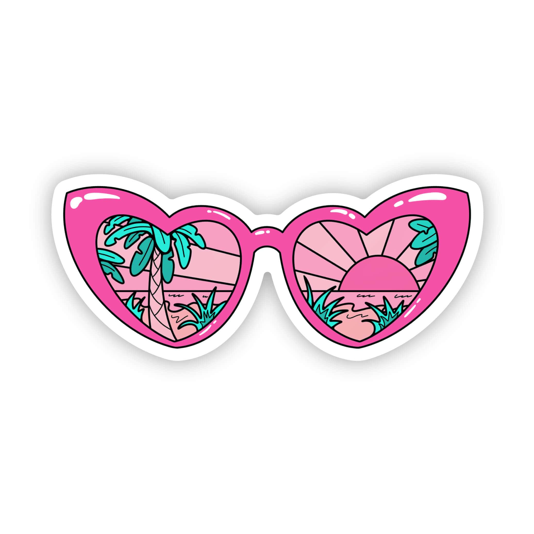  Heart sunglasses pink sticker、mySite、ghnorth