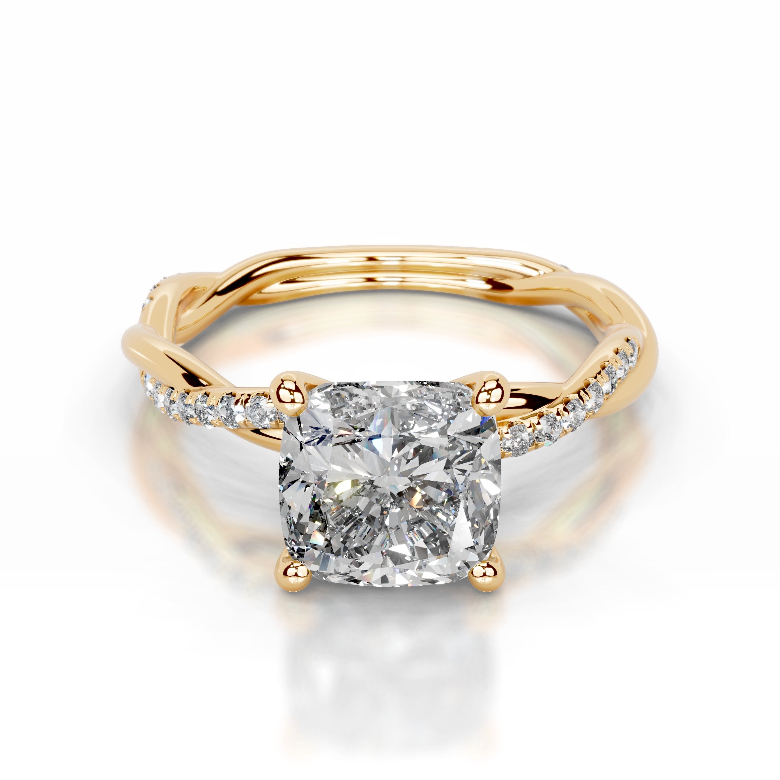 Crystal Lab Grown Diamond Ring - 18K Yellow Gold、mySite、hinf8tx79