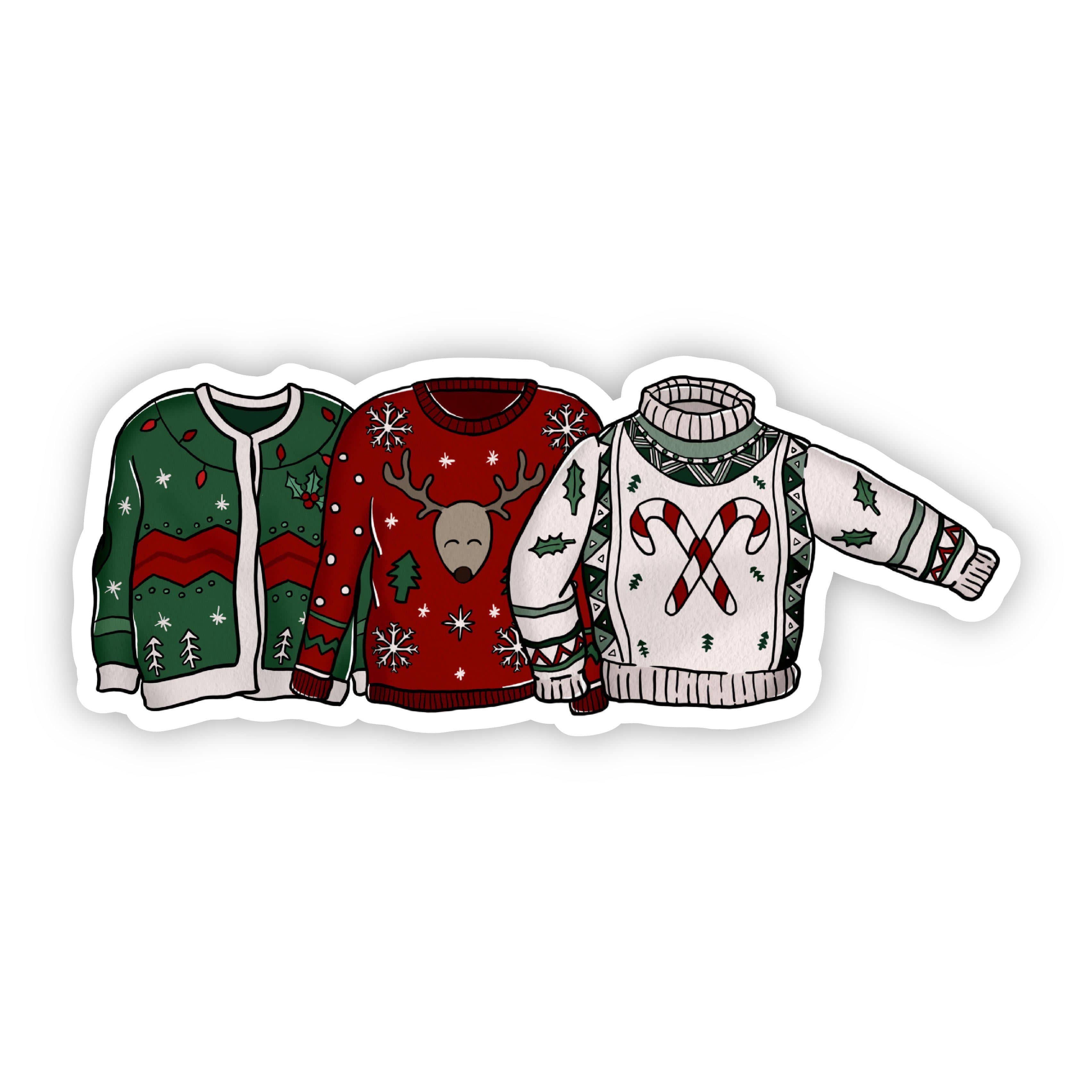  Three Holiday Sweaters Sticker、mySite、elrpsem3k