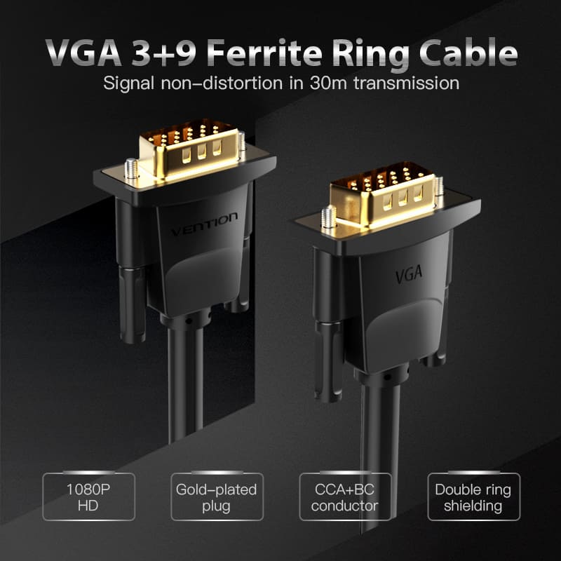 Vention VGA(3+9) Male to Male Cable 8M Black、mySite、fannypackpong