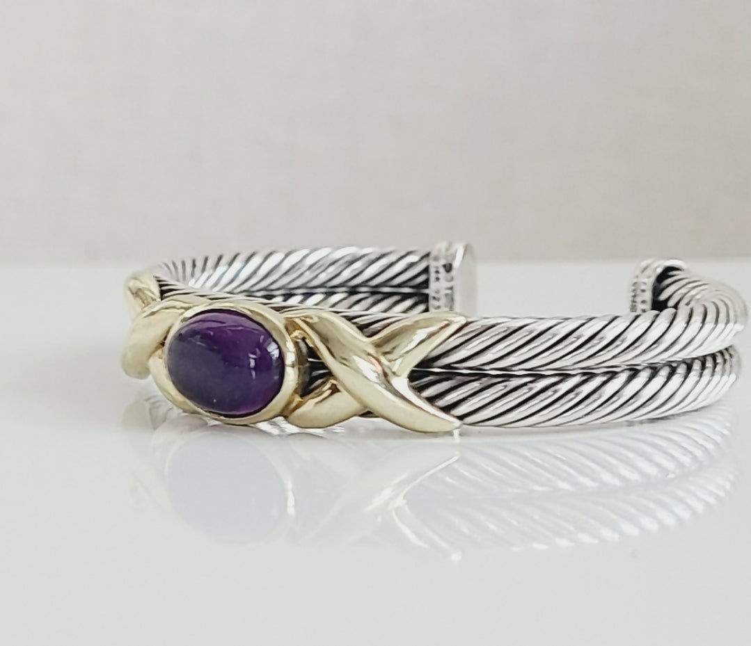 David Yurman Renaissance Bracelet 鈥?10mm Gold & Amethyst、mySite、hinf8tx79