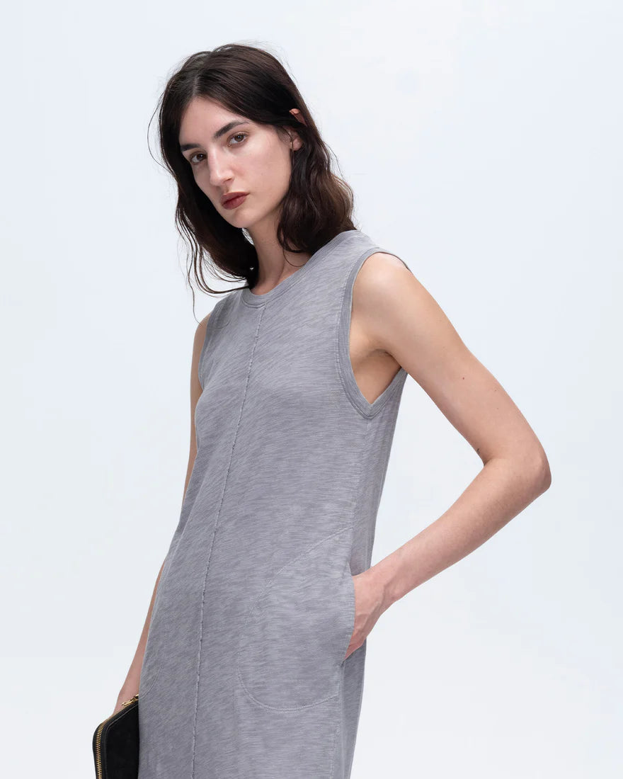 ATM Slub Jersey with Chroma Wash Sleeveless Crew Neck Midi Dress、mySite、noshort