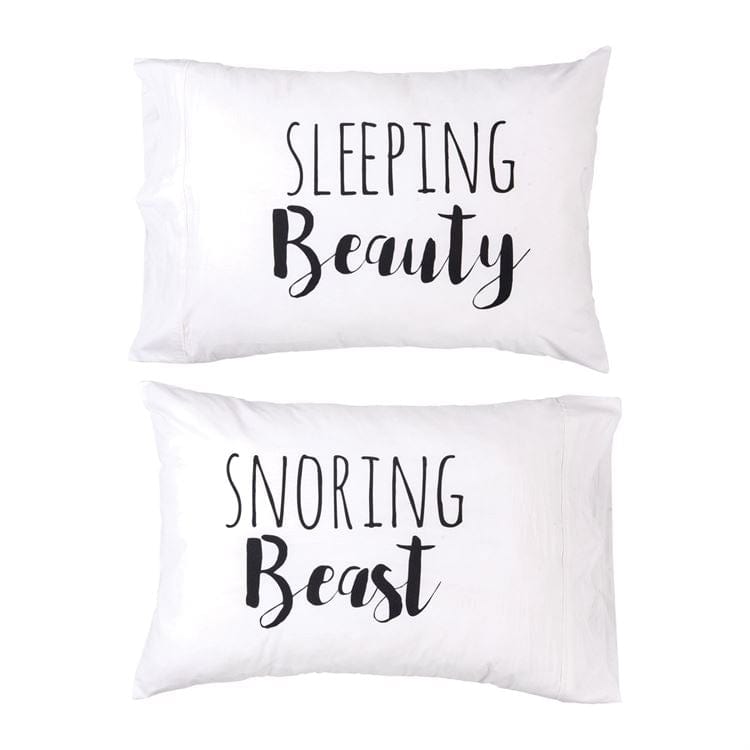 Sleeping Beauty, Snoring Beast Couple's PIllow Case Set, Perfect Wedding Gift!、mySite、g9winljtr